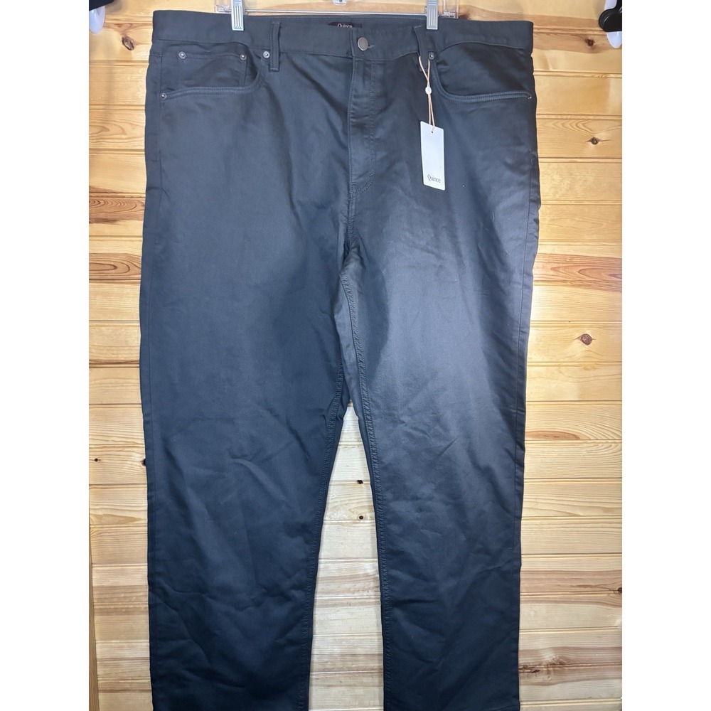 Quince Comfort Stretch Traveler 5-Pocket Straight Fit Pants Men 42x30 NWT Black - Picture 2 of 8
